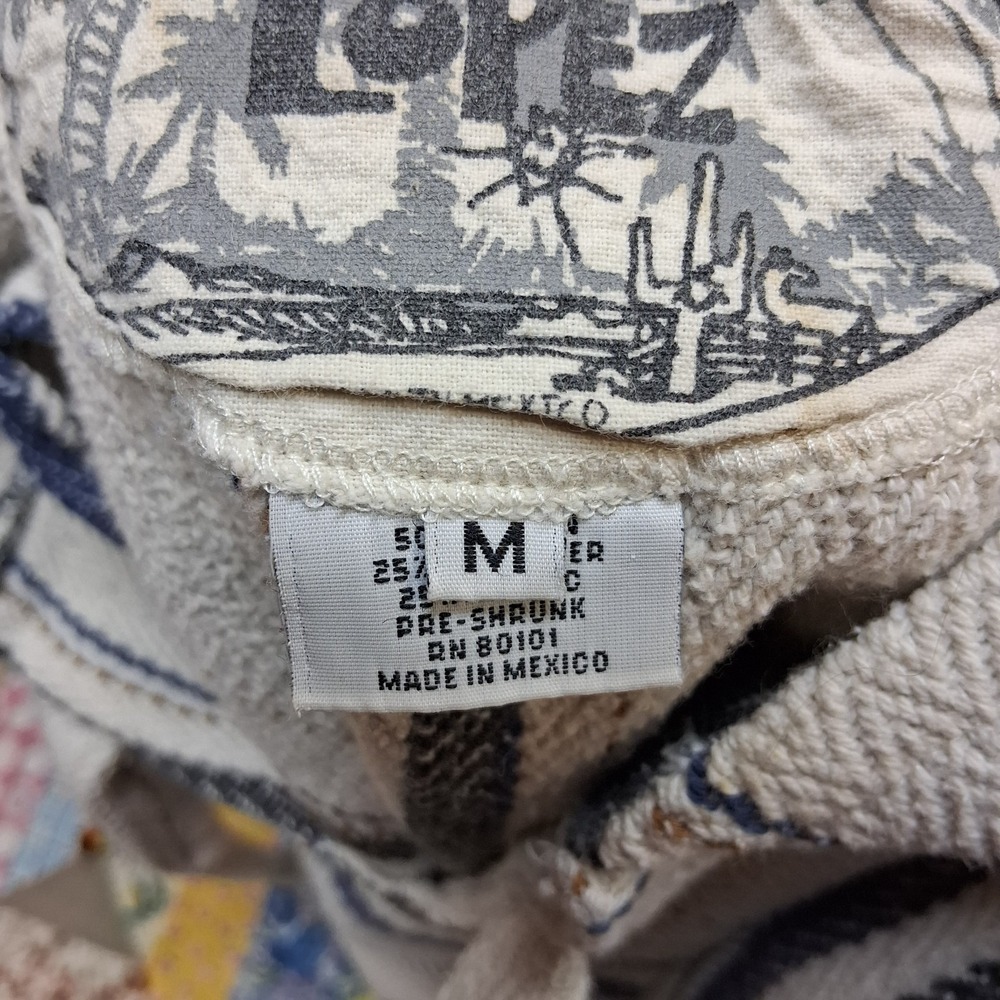 Original Senor Lopez Baja Hoodie Size Medium Striped Mexican Jerga Style - Picture 5 of 10